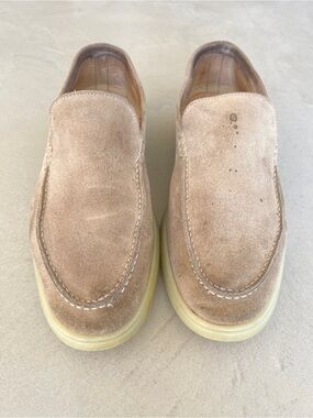 SUITSUPPLY‎ Italian Calf Suede Slip-on Loafers, Sand, 41